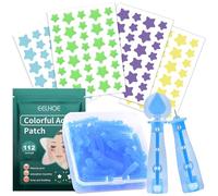 112 étoiles de patch à boutons et 50 aiguilles à bouton-pression, patch à boutons en forme d'étoile, autocollant hydrocolloïde contre l'acné, patch à boutons pour tous les types de peau