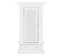 112: Miniature Wooden Wardrobe, White Furniture for, Simulated Wooden Wardrobe with Mirror, Fit for 112/ Scale Accessories