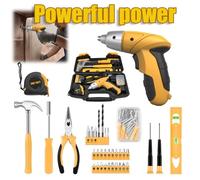 112-Piece Power-Screwdrivers Tool Set and Home Tool Project Kit, 3.6V Power Screwdriver Cordless Rechargeable Tool Kit for New Home