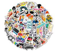112 Pièces Set Autocollants Skateboard,SANYUANHE Imperméables Stickers pour Skateboard,Stickers trotinette freestyle,pour bouteilles d’eau,valises, vélos,voitures, tablettes,enfants et adultes