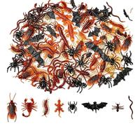 112 Répliques d'Insectes, Insectes Factices Farceurs Décoration Halloween | Araignées Scorpions Geckos Modèles Détaillés Pour Halloween Poisson d'Avril Décorations de Soirée