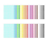 11200 PCS 40 Feuilles Gommettes Autocollantes Rondes, 20 Couleurs 8mm Codage Étiquettes Pastille, Autocollants à Points Multicolore pour Fournitures de Bureau Famille École Calendriers Scolaires