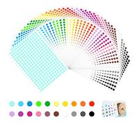 11200 Pcs Gommettes Autocollantes Rondes 40 Feuilles Pastille Autocollante de Couleur 8mm Autocollants à Points Adhésifs Étiquettes de Codage de Couleur pour Calendriers Scolaires Bureau