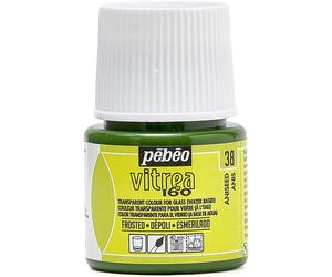 [112038] Pébéo Facon 45ml Peinture Vitréa V160 pour Verre Effet Dépoli Anis