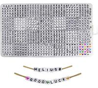 1120pcs Acrylic Alphabet Letter Beads Square A-Z Alphabet Beads With Colorful Numbers And Hearts For Jewelry Making Necklace Keyrings Bracelets
