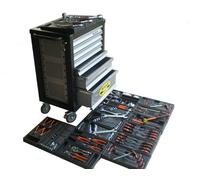 1125 pcs. Chariot d'atelier Chariot à outils, rempli d'outils, armoire à outils