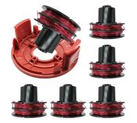 112966 Bobine de fil de rechange pour AL-KO GTE 350/450/550, bobine de rechange pour débroussailleuse avec couvercle RS0010 (6 bobines + 1 couverture)