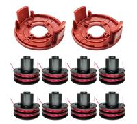 112966 Bobine de fil de rechange pour AL-KO GTE 350/450/550, bobine de rechange pour débroussailleuse avec couvercle RS0010 (8 bobines + 2 couvertures)