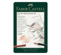 Faber-Castell – Set Pitt Monochrome – boîte en métal 12 pièces (112975)