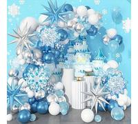 113 articles de décoration d'anniversaire Frozen, ballons de fête pour filles, ballons en aluminium à motif flocon de neige Décorations de fête Frozen, anniversaire de la princesse Elsa