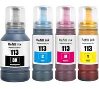 113 Ink Compatible with Epson 113 Ink Bottle Multipack for ET-5150 ET-5170 ET-5850 ET-5800 ET-16600 ET-16150 ET-16650 ET-15000 ET-5100 ET-5160 ET-5880 80 cm Pack BK C M Y)