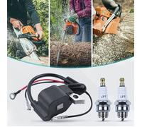 1130 400 1302 Kit de bobine d'allumage pour STIHL MS180 017 018 MS170C MS180C avec une bougie d'allumage de 2pcs Remplacez 1130 400