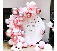 113PCS Ballons de Fête Rose Gold, Kit Complet avec Accessoires - Ballons Métalliques, Décoration Anniversaire, Mariage, Baby Shower