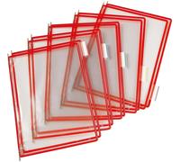 [114003] Djois T-display Lot de 10 Plaques pochette pivotante A4 Rouge