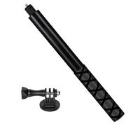 114cm Perche à Selfie Invisible, Support de Selfie Extensible en Aluminium Vis 1/4 Pouce Longueur Réglable Noir Selfie Stick Moto Vélo Télescopique Etanche Perche à Main pour Extérieur pour X3 X4 X5