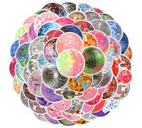 114pcs Autocollants Boule Disco, Années 70 80 Autocollants Disco Cadeaux de Fête Disco Rétro Autocollants Autocollants Vintage pour Bouteille d'Eau Ordinateur Portable Scrapbooking