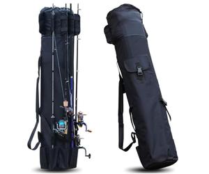 115 cm Sac Canne a Peche pour Shakespeare Omni Spin 2016-2019 | Fourreau 600D | 5 Poches | Grande Capacité | Fermeture Éclair | Cordon de Serrage | Bandoulière Réglable | Pliable Transport