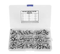 115 pièces M6 M8 M10 Raccord de Mamelon Zerk à Graisse en Acier kit d'assortiment de raccord de Mamelon Droit 90 et 45 degrés raccord de Mamelon de Graisse coudé