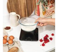 1150 Bkdr Balance De Cuisine Numérique Avec Plateforme En Verre,Pour Aliments & Liquides,Ajouter & Peser,Capacité 5Kg,Métrique/Impériale,Affichage Facile À Lire Lcd,Noir 26 X 30 X 5 Cm