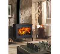 11504 Provence Poêle à bois avec four 12 kW chambre ventilée 280 m³