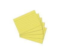 [1150614] herlitz Paquet de 100 fiches bristol, format A6, ligné, Jaune, 170 ...