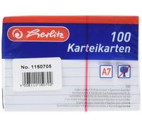 [1150705-5] herlitz Lot de 5 Paquets de 100 Fiches Bristol Format A7 Lignée B...