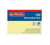 [1150713-3] herlitz Lot de 3 Lots de 100 Fiches bristol A7 lignées Jaune