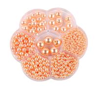 1153 Pièces Perle Nacrée Orange, 3 à 12 mm Perles Simulées avec Trous, Perle Ronde, DIY Perles en Acrylique Pour Bijoux, Colliers, Bracelets, Accessoires de Costume, Mariage, Fête, Noël, Anniversaire