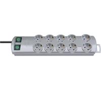 1153390120 Primera-Line 10-Outlet Extension Cord, Silver, 2 M