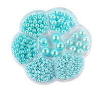 1153pcs Perles Rondes en Résine Perle Artificielle Bleu clair 3 4 5 6 8 10 12 mm Perles de Nacrées Assorties Perles en Vrac Rondes pour Colliers Bracelets Vêtements DIY Crafts Creative Accessories