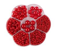 1153pcs Perles Rondes en Résine Perle Artificielle Rouge 3 4 5 6 8 10 12 mm Perles de Nacrées Assorties Perles en Vrac Rondes pour Colliers Bracelets Vêtements DIY Crafts Creative Accessories