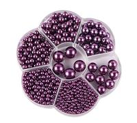 1153pcs Perles Rondes en Résine Perle Artificielle Violet foncé 3 4 5 6 8 10 12 mm Perles de Nacrées Assorties Perles en Vrac Rondes pour Colliers Bracelets Vêtements DIY Crafts Creative Accessories