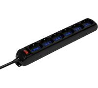 1155429 Eco-Line Power Strip With Switch 6 Sockets 1.4 M Black