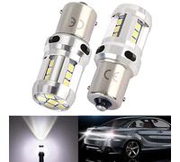 1156 Ba15s P21w LED 12V 24V 7506 6w Ampoules Auto Moto, Avec objectif HD, Xénon Blanc 6500K, Pour feux arrière, feu de recul, antibrouillards arrières, DRL Feux de Jours. Sans Polarité. (Lot de 2)