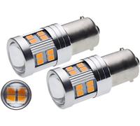 1156 Ba15S P21w Led Ampoule 6W Dc 12V-24V, Seul Contact Ampoule, Ambre/Jaune/Orange, Pour Auto, Feux Diurne, Feux De Position, Phare, Motos, Bateau éClairage. Lot de 2