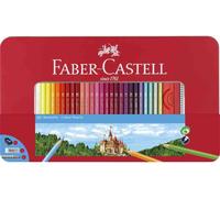 Faber-Castell Crayons de couleur Château – 60 crayons hexagonaux, étui métal