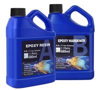 1160ml Resine Epoxy Transparente Et Durcisseur, 41oz Résine Époxy Transparente, 1: 1 Ratio Revêtement En Résine Époxy Cristalline Pour Craft,Fabrication De Bijoux, Tables De Rivière
