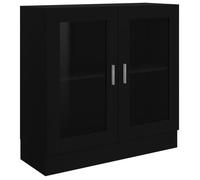 11645*PRO*Armoire à vitrine Eleganter -Armoire de Chambre Buffet Commode bahut Noir 82,5x30,5x80 cm Aggloméré NEW Produit Noir