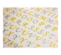 117 Autocollants - Alphabet et chiffres - argenté et doré - paillettes Multicolore G
