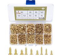 1170 Pièces Petites Vis Autotaraudeuses Cruciformes à Tête Plate - Jeu de Micro Vis à Bois et Autoperceuses - Or, M2, M2,5, M3