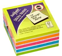 11702 Cube De 450 Notes Adhésives Couleurs Néon/Assorties 76x76 Mm 76mmx76mm Multi Colour Rainbow Neon Mix