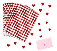 1170Pcs Autocollant en Forme de Coeur Sticker Auto-adhésif Emballage Enveloppe Cadeau Carte Décoration pour Saint-Valentin Anniversaire Mariage Couple Amoureux(Rouge)