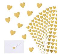 1170Pcs Autocollant en Forme de Coeur Sticker Auto-adhésif Emballage Enveloppe Cadeau Carte Décoration pour Saint-Valentin Anniversaire Mariage Couple Amoureux (Doré)