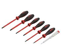 117802 Tournevis : jeu isolé Pozidriv®, plat 7 pcs CIMCO