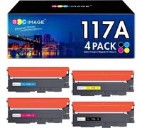 117A (avec Puces) Compatible pour HP 117A W2070A Cartouches de Toner pour HP Color Laser MFP 178nw 178nwg MFP 179fnw 179fwg 150nw 150a W2071A W2072A W2073A (Noir Cyan Jaune Magenta, 4-Pack)
