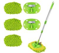 118CM Brosse Lavage Voiture Extérieur Telescopique de Nettoyage Kit,2 en 1 Brosse Telescopique de Nettoyage Camping Car, AVCE 3 Balai/2 Housse de Rechange, pour Caravane, Camion, Voitures