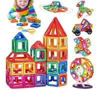 118pcs Construction Magnetique Enfant, Bloc de Construction Magnétique, Jouet Enfant Magnétiques Enfants Educatif Enfant Cadeaux d'anniversaire pour Enfants à Partir de 3 4 5 6 7 Ans