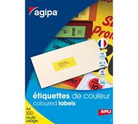 [119031] Agipa Boite de 2700 étiquettes 70x31 mm multi-usage jaune