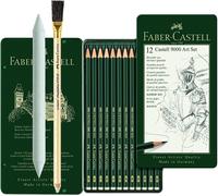 119065 Castell 9000 Crayons, Set De 12, Grades Hb À 8b, Crayons Graphite Pour Croquis, Dessin Et Écriture, Pour Artistes Et Amateurs, Extra Résistant À La Casse