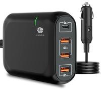 119w Chargeur Voiture Usb C Rapide Avec 65w Usb-C Pd3.0 Et 54w Usb-A Qc3.0 Pour Iphone 12/11/Xs/Xr/X/8, Ipad Pro, Macbook Pro/Air, Kindle, Hp, Dell, Asus, Nintendo, Samsung S10 S20 And More, Noir